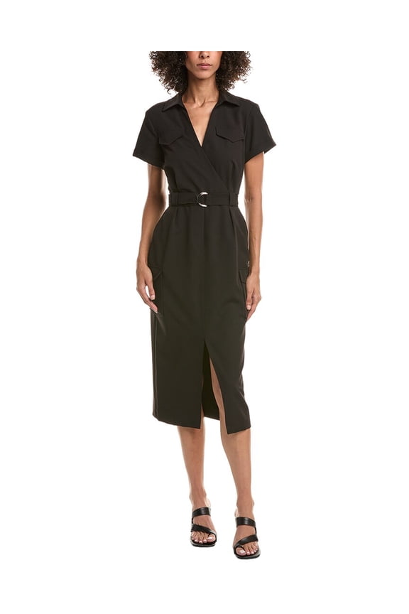 10 Crosby womens Lucy Utility Shirtdress, 10, Black
