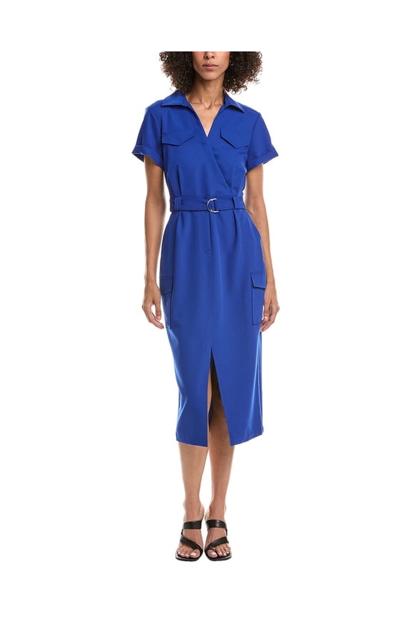 10 Crosby womens Lucy Utility Shirtdress, 8, Blue