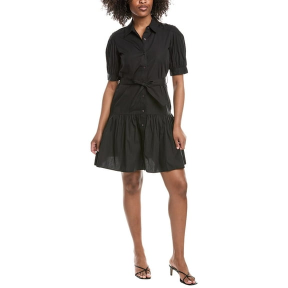 Derek Lam 10 Crosby womens Luma Shirtdress, 6, Black