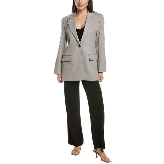Derek Lam 10 Crosby womens Nico Single-Breasted Wool-Blend Jacket, 6, Grey