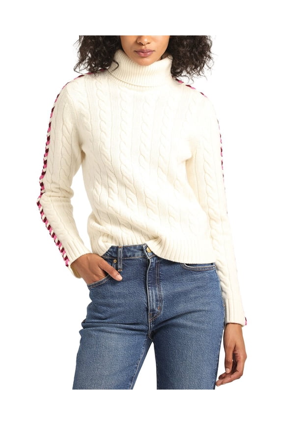 10 Crosby womens  Pippa Lace-Up Turtleneck, xs, White