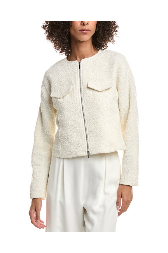 10 Crosby womens Prewett Zip Front Wool-Blend Jacket, 6, White
