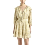 Derek Lam 10 Crosby womens Solange Printed Voile Dress, 4, Yellow
