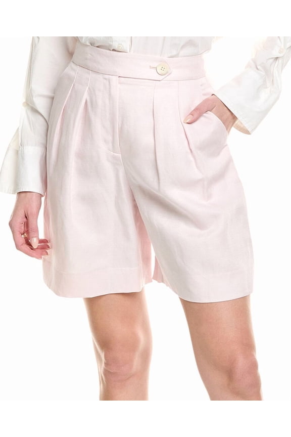 10 Crosby womens Terri Wide Leg Linen-Blend Short, 2, Pink