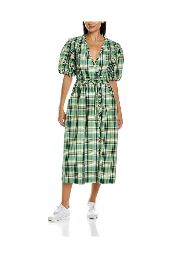 10 Crosby womens  Tiana Midi Dress, 0, Green