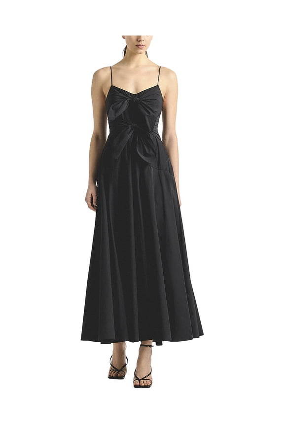 10 Crosby womens Unity Poplin Tie Front Dress, 4, Black