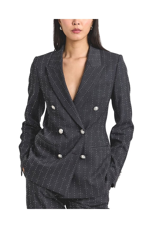 10 Crosby womens  Walter Double-Breasted Jacket, 2, Grey