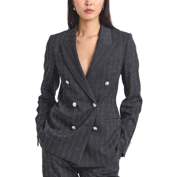 Derek Lam 10 Crosby womens Walter Double-Breasted Jacket, 2, Grey