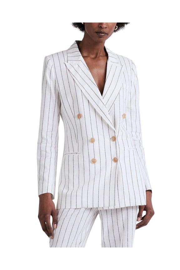 10 Crosby womens Walter Double Breasted Linen-Blend Jacket, 0