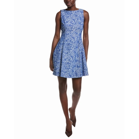 Derek Lam womens 10 Crosby Cayman Jacquard Dress, 6, Blue