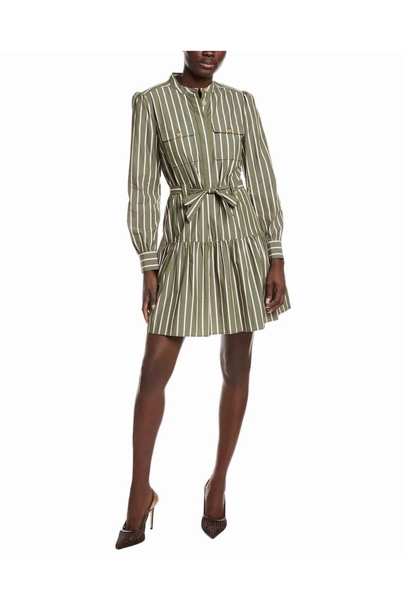 womens 10 Crosby Kayla Utility Shirt Dress, 6, Green