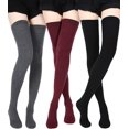 thumbnail image 1 of Derest 3 Pairs Womens Extra Long Socks Thigh High Leg Warmers, Cotton Socks Long Boot Stockings, 31.5in, 1 of 6