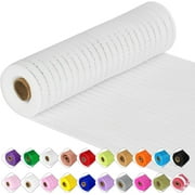 Derest Deco Mesh Ribbon - 10inch x 30 feet 1 Roll Metallic Foil Mesh Ribbon for Christmas, Valentine's Easter Wreath and Home Decorating