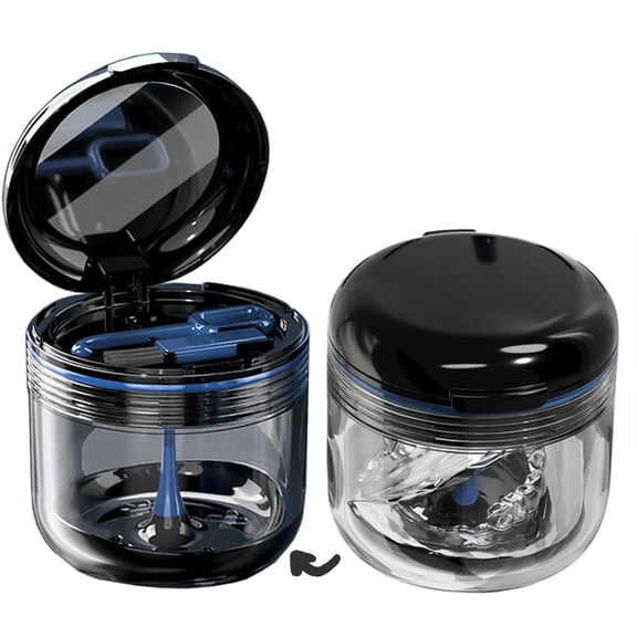 Derest Retainer Case, Denture Bath Box with Strainer Basket, Mouth Guard Case, Braces Cleaner Cup, Cute Retainer Holder Denture Storage Soak Container for Travel Cleaning