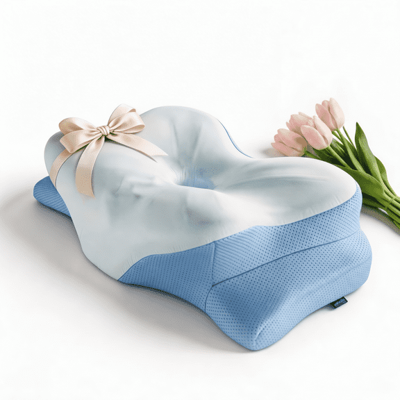 Derila Ergo Cervical Neck Pillow - 21.25 x 14.17 x 4.72 inches Contour Memory Foam Pillows for Back & Side Sleepers, Perfect Mothers Day Gifts