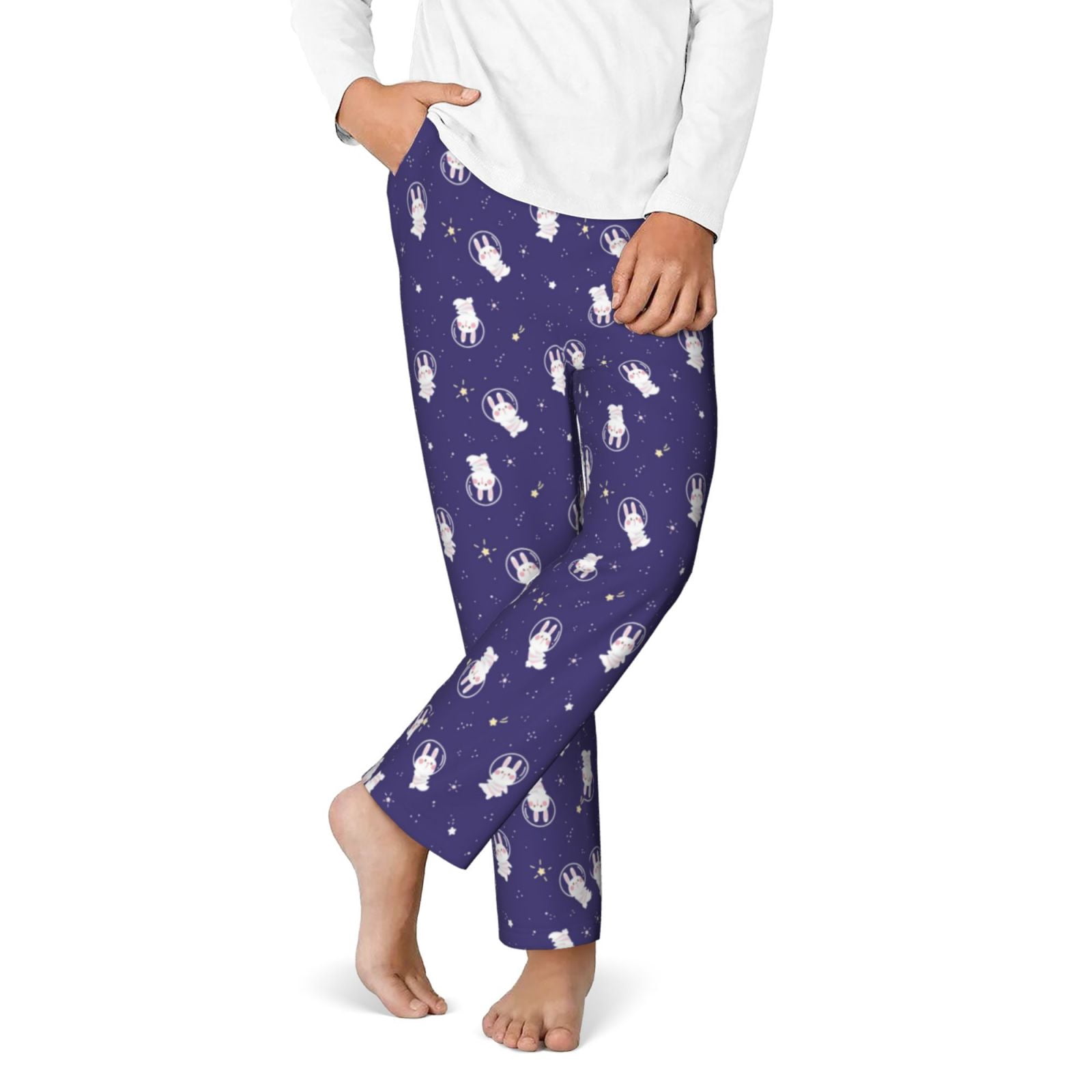 Pj Rabbit Derioi Astronaut Rabbit for Pajama Pants Men Elastic Waistband Sleep ...