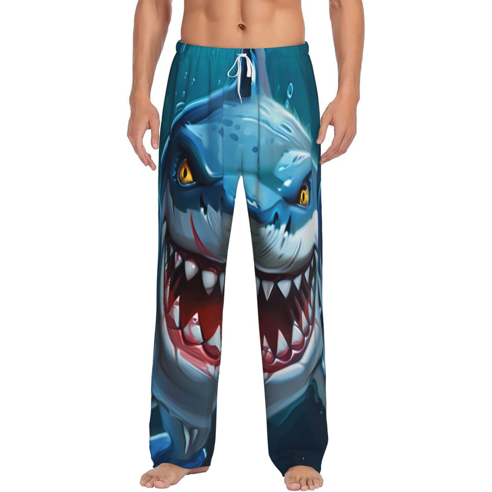 Derioi Cartoon Cute Shark for Men's Pajama Pants with Pockets and ...