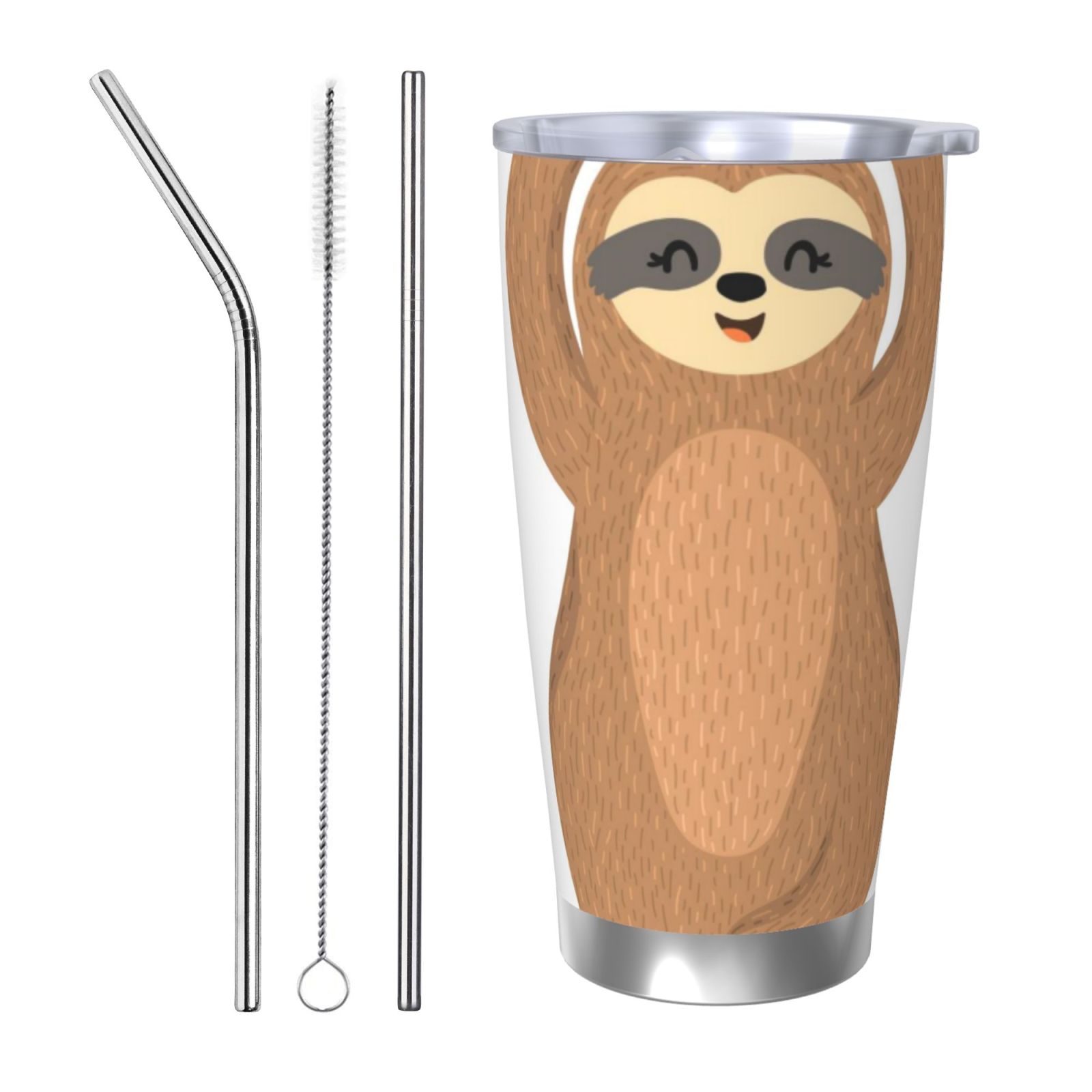 Derioi Cute Sloth In Yoga Pose Tree for 20oz Tumbler with Lid for Hot ...