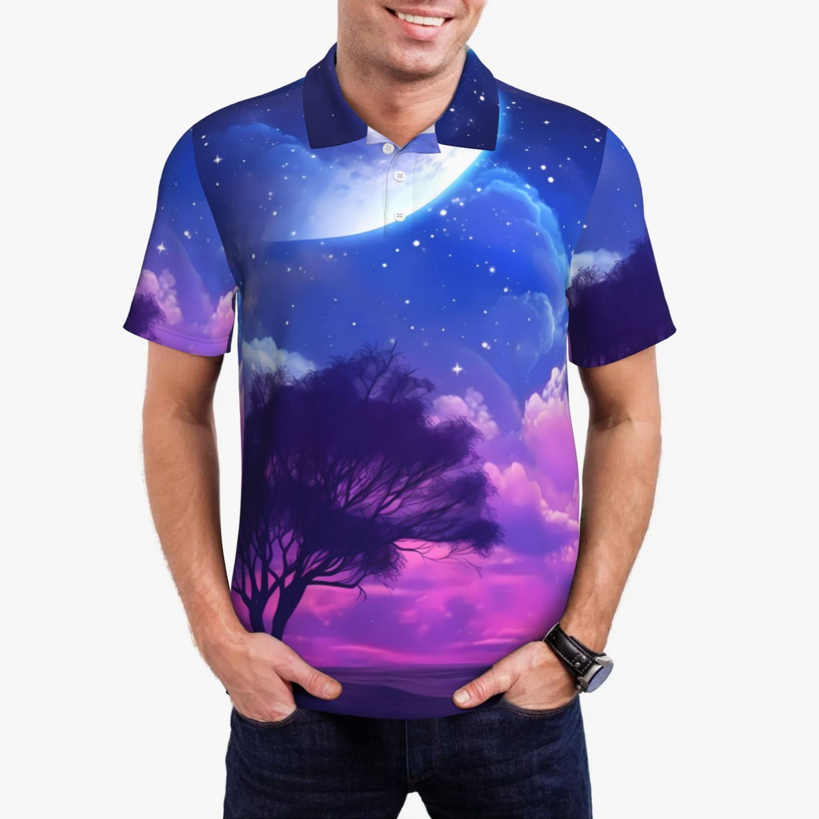 Short Sleeve Solid Polo - Sky