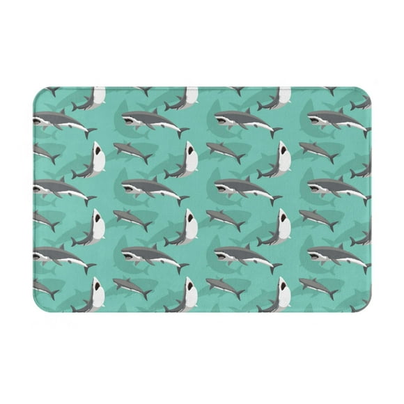 Derioi Great White Shark for Front Door Mat Outside Entrance Non-Slip Mat for Yard, Garage, High Traffic Areas(16"x24")