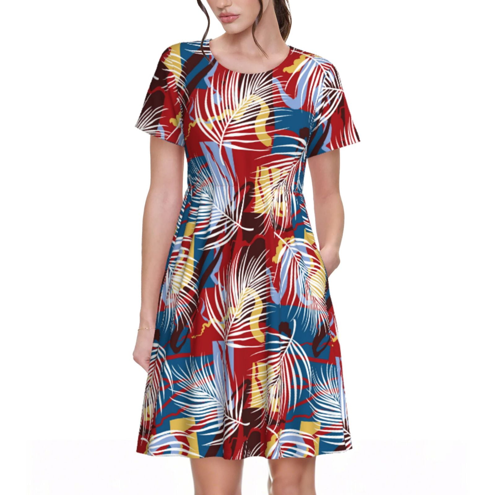 Short Hawaiian Dress Sleeveless Bodice Style