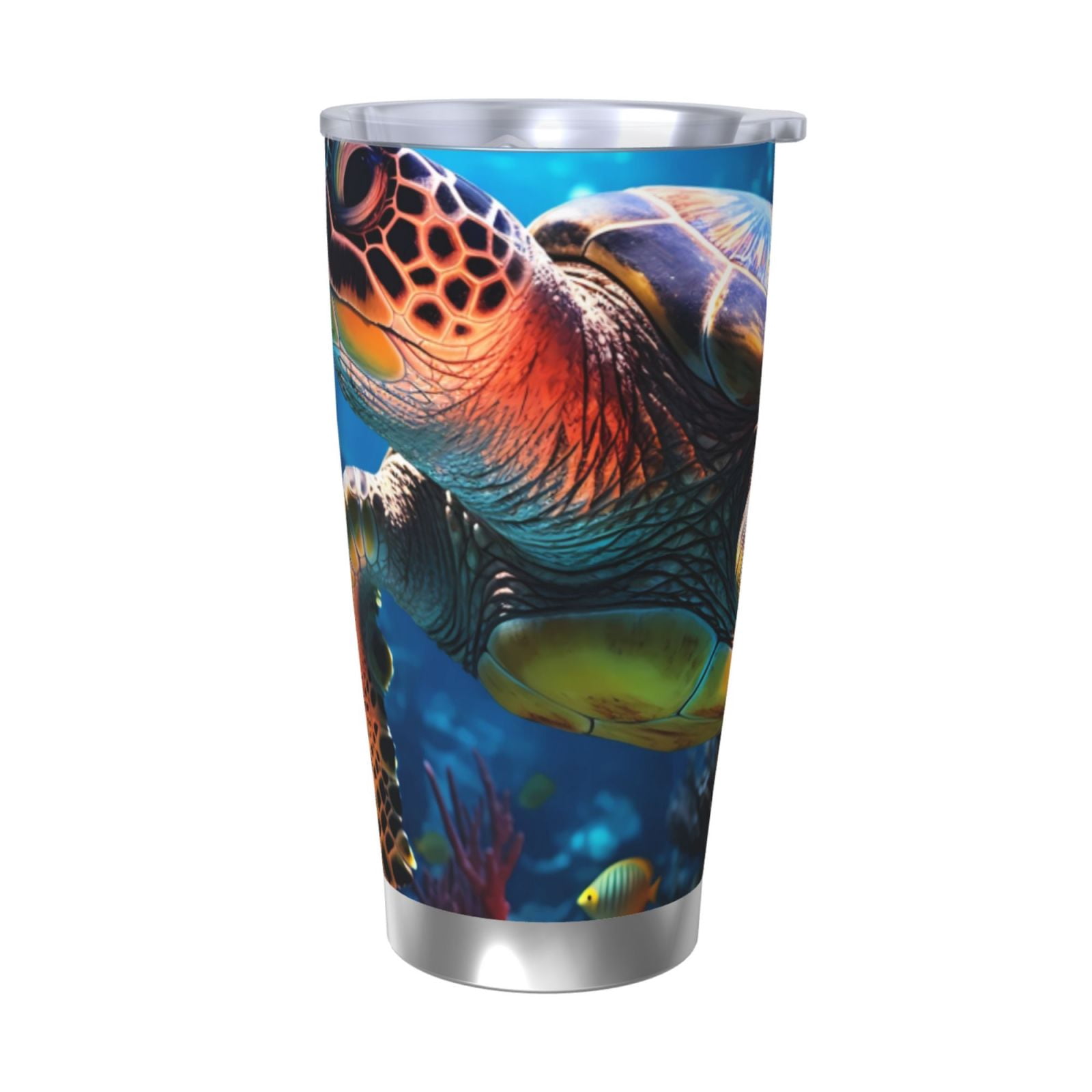 Derioi Ice Blue Ocean Sea Turtle for 20oz Tumbler with Lid for Hot and ...