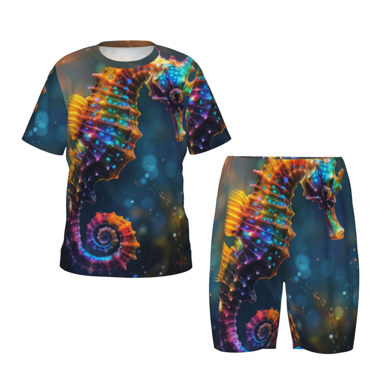 Kids Under The Sea Silky Satin Pajama Short Set main image 1