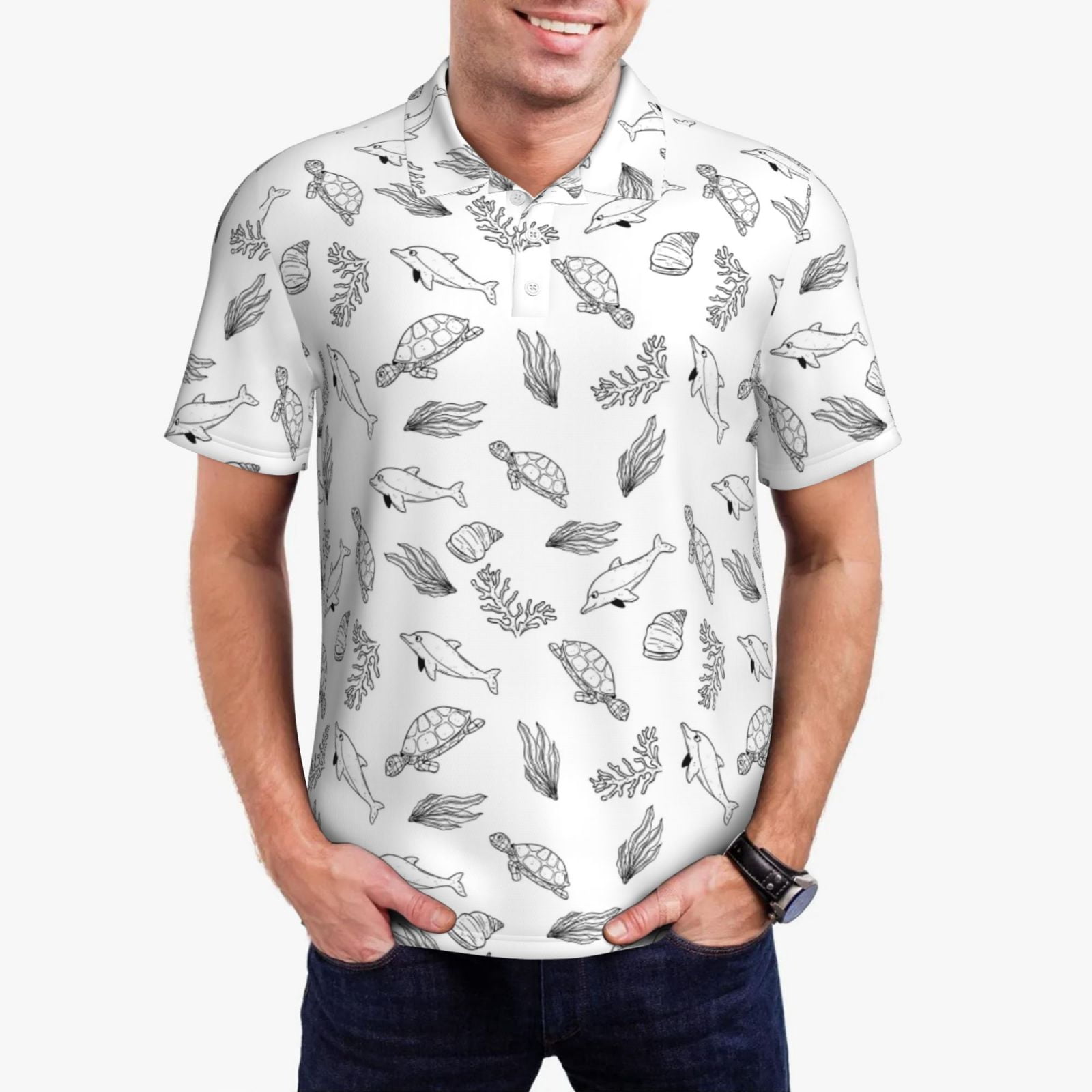 Sea Turtles Polo with Casual Shorts by Angel Dear