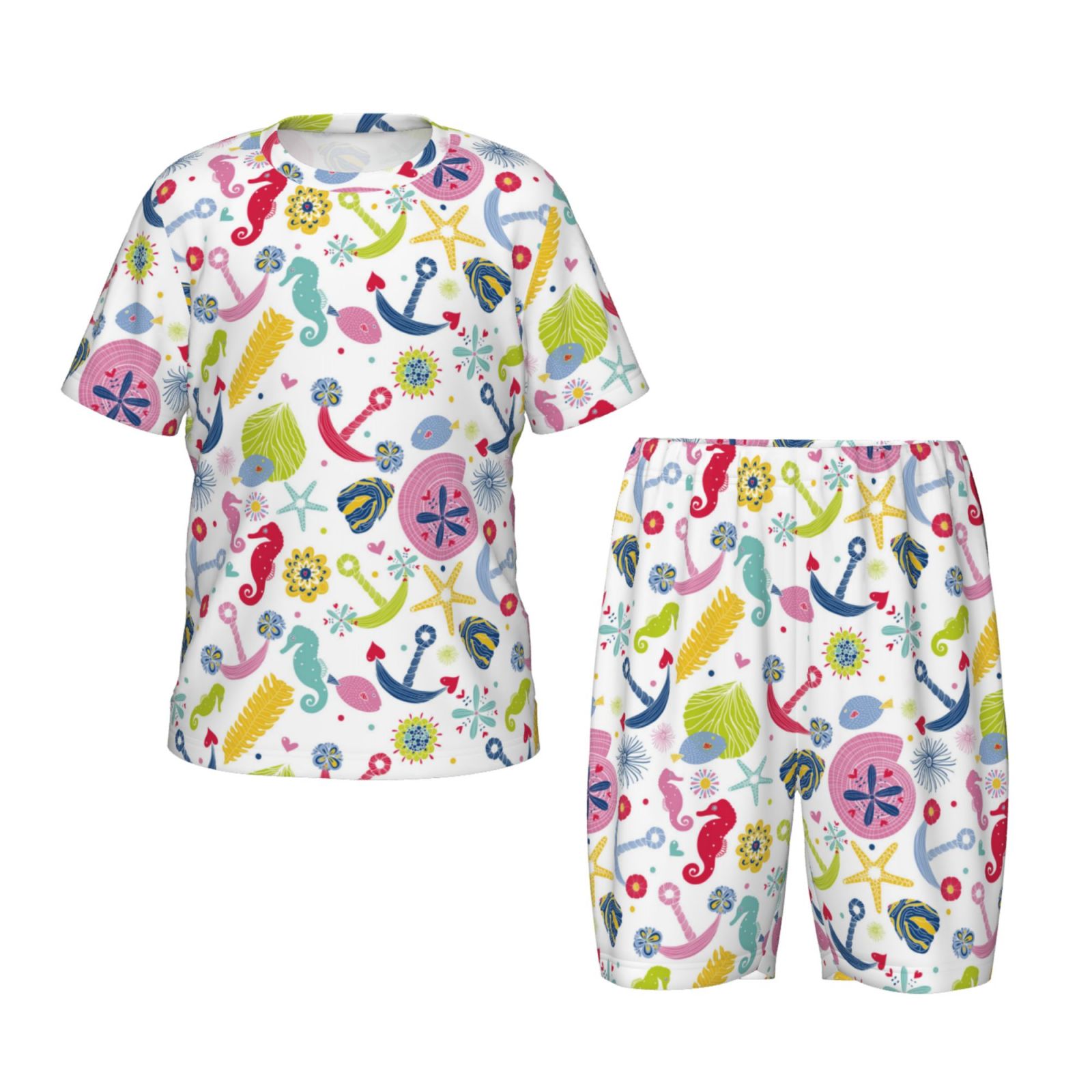 Kids Under The Sea Silky Satin Pajama Short Set