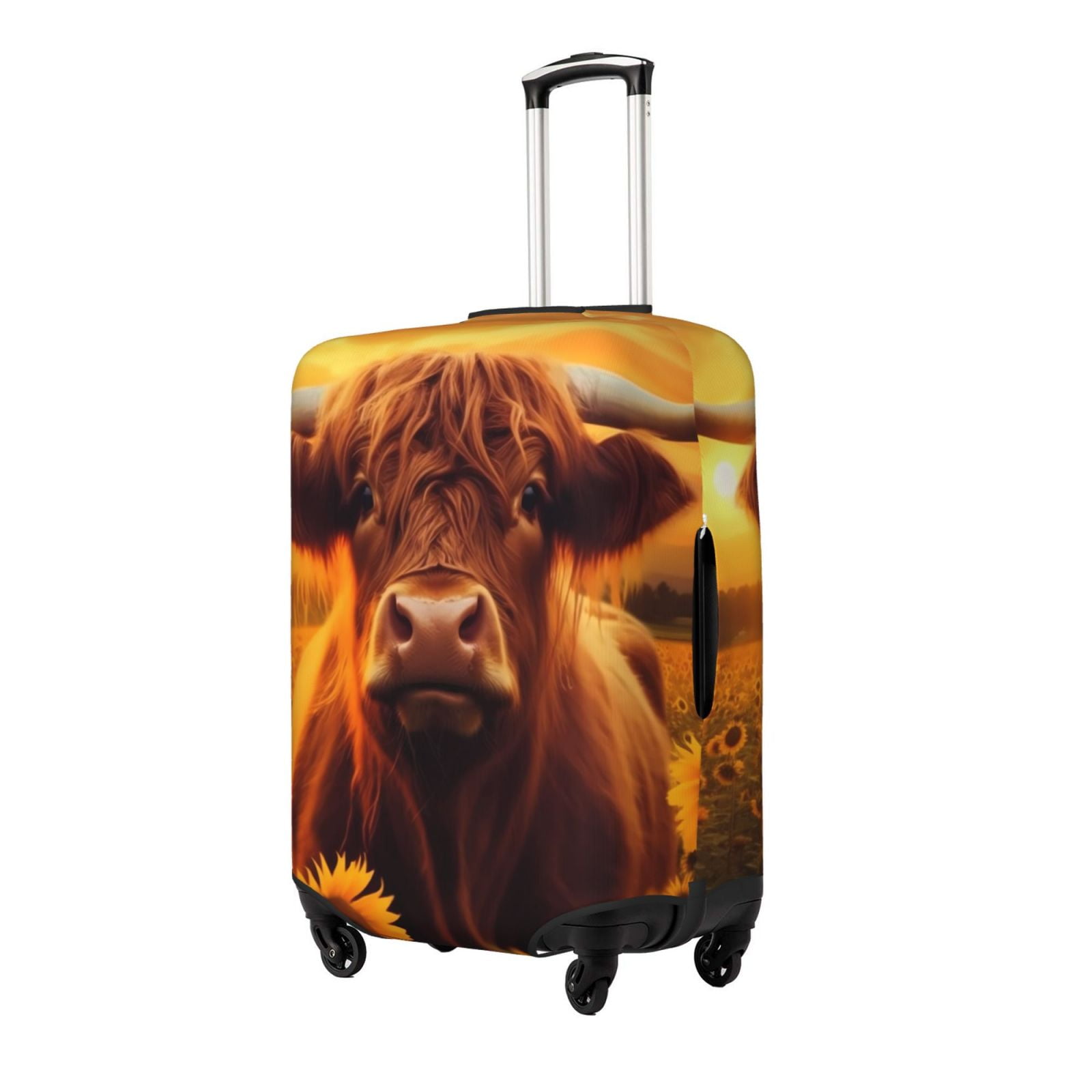 Cow Protector Derioi Vintage Sunflower Cow A for Suitcase Cover Protector Fit 18-32 ...