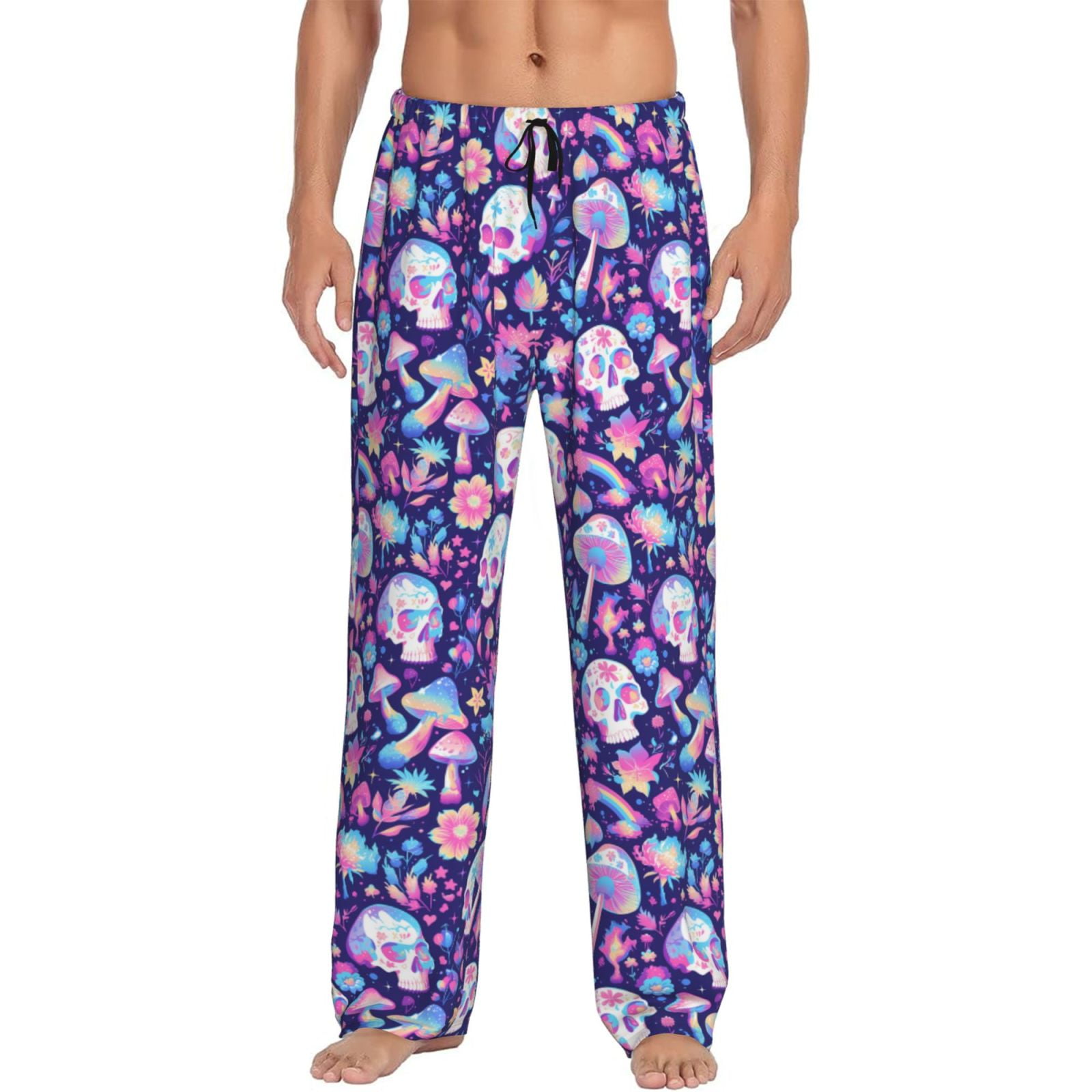 Pantaloni Pigiama Flannel Lands' End - Alberi Arcobaleno Taglia M (10-12) Donna - Nuovi Con Etichette