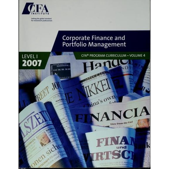 Pre-Owned Derivatives and Alternative Investments, CFA Program Curriculum 2007 Level 1 Volume 6 Paperback Institute