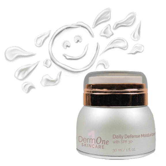 Derm #1 Skincare Daily Defense Moisturizer with SPF 30 , All-Natural, 1 fl oz