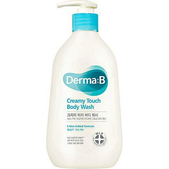 Derma B Creamy Touch Body Wash, Mild Moisturizing Cleanser with 48 Hour Long Hydration, 13.5 Fl Oz, 400ml