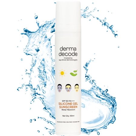 Derma Decode Waterproof Sunscreen for Swimming-Pool-Beach | Water-Resistant, SPF 50, Best UVA Protection Grade PA ++++ | Face-Body Sun Protection Gel