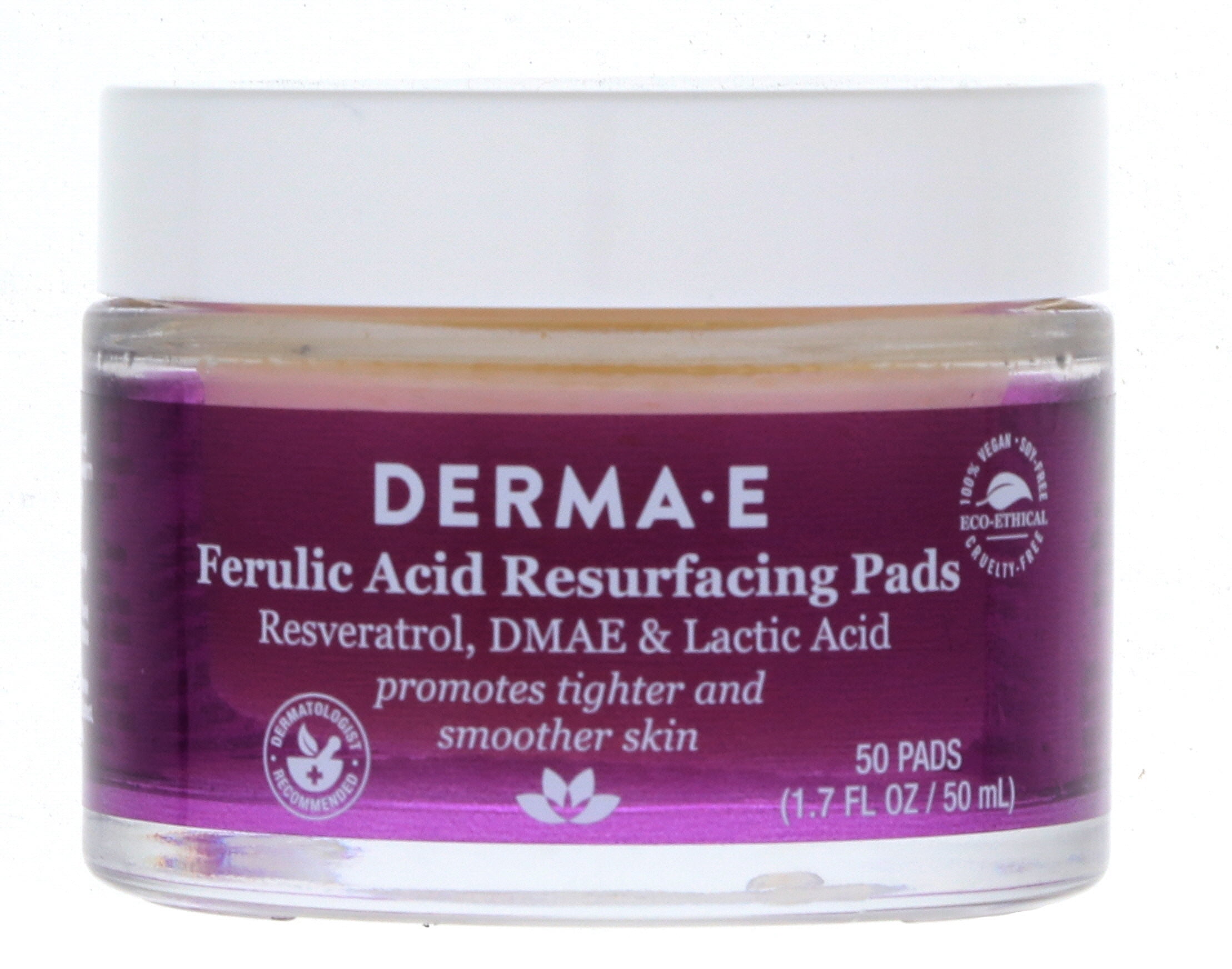 DermaE Ferulic Acid Resurfacing Pads, 50 Pads