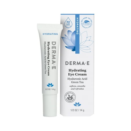 Derma E Hydrating Eye Cream with Hyaluronic Acid & Green Tea, 0.5 Oz