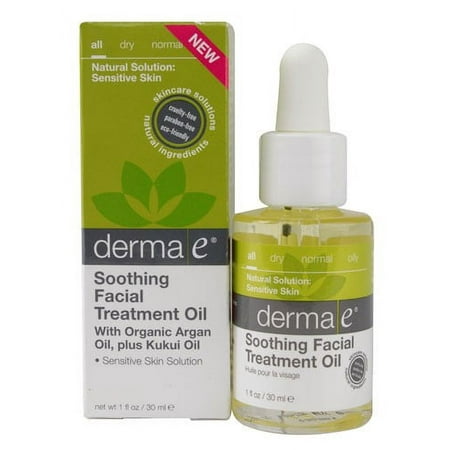 Derma E Soothing Facial Treatment Oil With Organic Argan Oil Plus Kukui Oil, 1 Oz