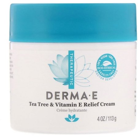 Derma-E Tea Tree & Vitamin E Relief Cream, 4 oz 2 Pack