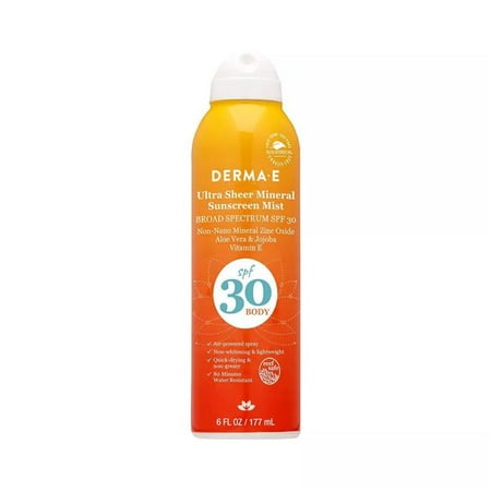 Derma E 1580417 6 oz SPF 30 Mineral Body Sunscreen Mist