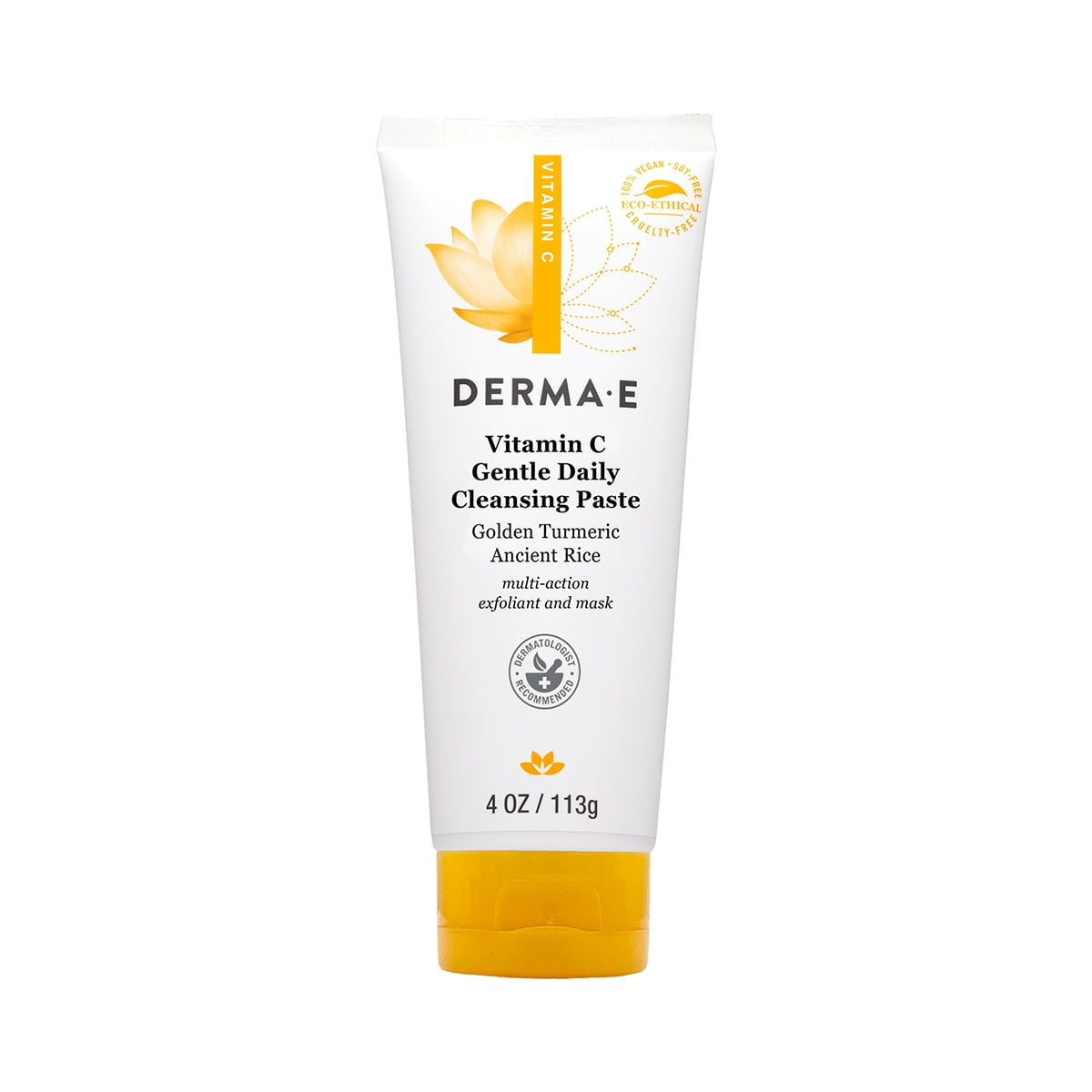 Derma E Vitamin C Gentle Facial Cleanser Paste with Turmeric, Vegan