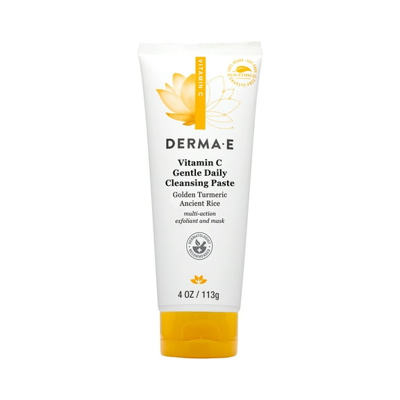 Derma E Vitamin C Gentle Facial Cleanser Paste with Turmeric, Vegan Skin Care, 4 oz