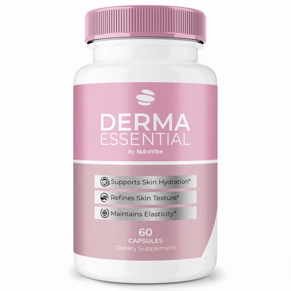 Derma Essential Capsules – Daily Skin Formula with a Clean, Natural Blend | Supports Hydration, Texture & Radiant Glow from Within (60 Capsules)