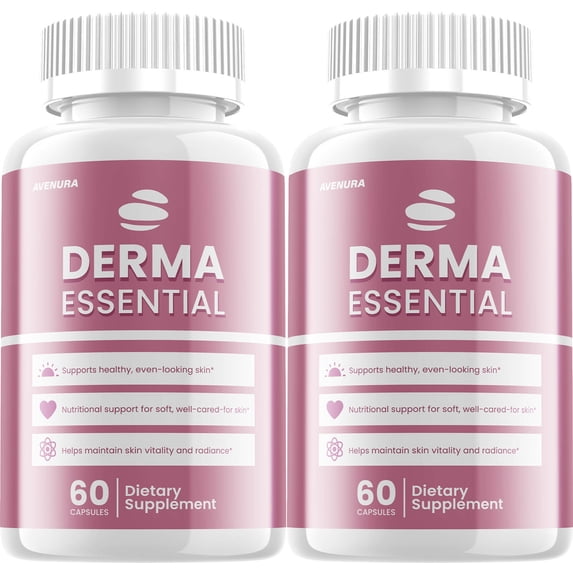 Derma Essential Capsules – DermaEssential Pills Advanced Fomula Natural Ingredients for Healthy Skin Support, 2 Pack, 120 Capsules