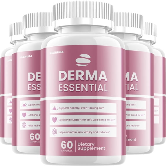 Derma Essential Capsules – DermaEssential Pills Advanced Fomula Natural Ingredients for Healthy Skin Support, 5 Pack, 300 Capsules