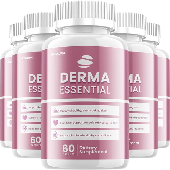 Derma Essential Capsules – DermaEssential Pills Advanced Fomula Natural Ingredients for Healthy Skin Support, 5 Pack, 300 Capsules