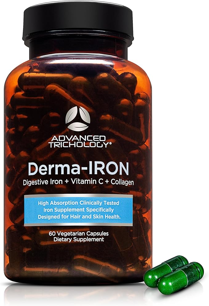 DermaIron Supplement for Women and Men Iron blood builder pills for hair and skin with