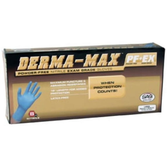 Derma-Max Powder Free Nitrile Exam Gloves - Small