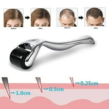 Derma Microneedle Roller, 540 Stainless Steel Micro Needles, 0.5 mm Facial Skin Care Microneedle Roller, Home Use for Face Care Beauty Massage Tools, Sliver