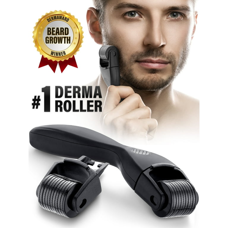 Derma Roller 540 Micro-Needles w/ 2 Detachable Heads for Thicker Beard &  Hair Growth by King Leonidas 